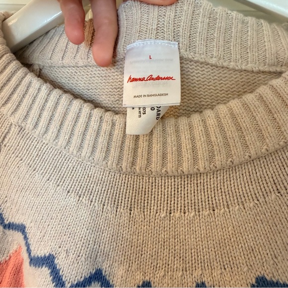 Hanna Andersson Cream Sweater with Multicolor Tree Pattern - Picture 5 of 7